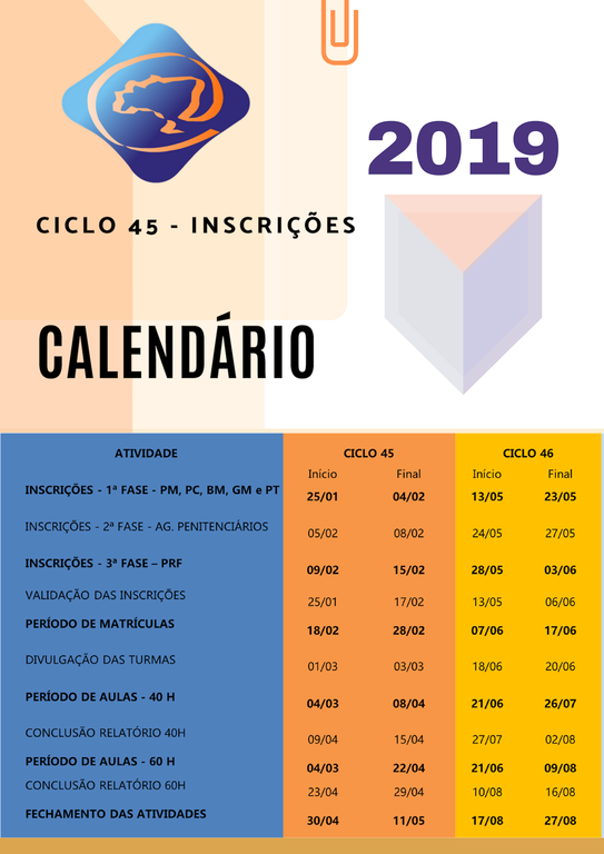 Calendário - 2019