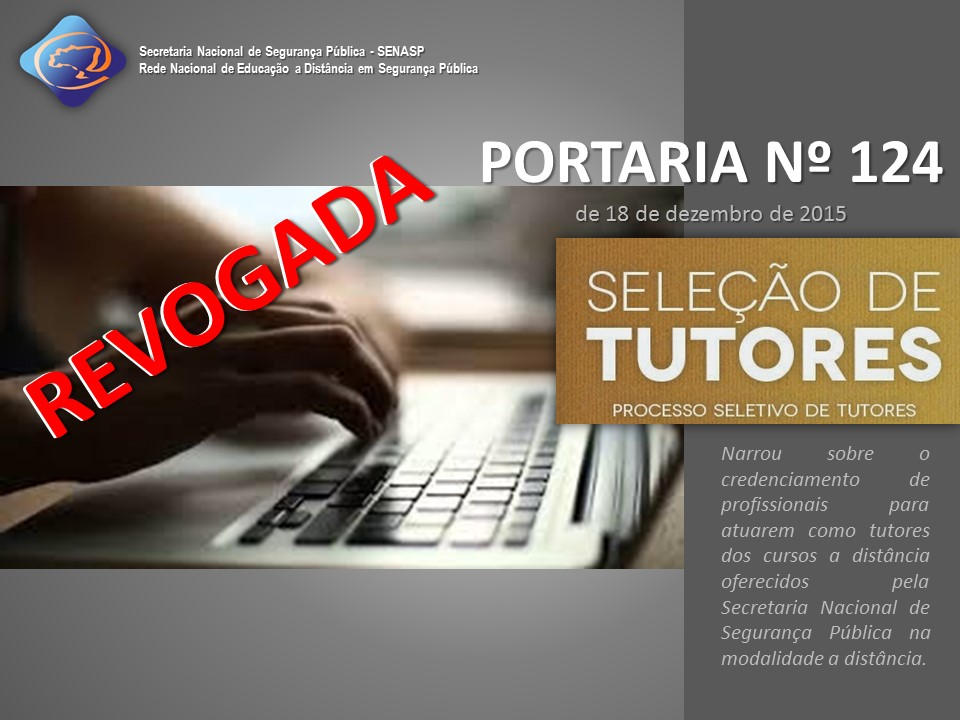 Revogação da Portaria nº 124/2015